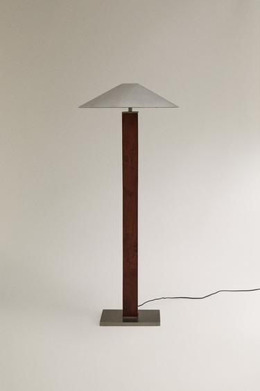 METALEN EN HOUTEN VLOERLAMP - Bruin van Zara - Afbeelding 0