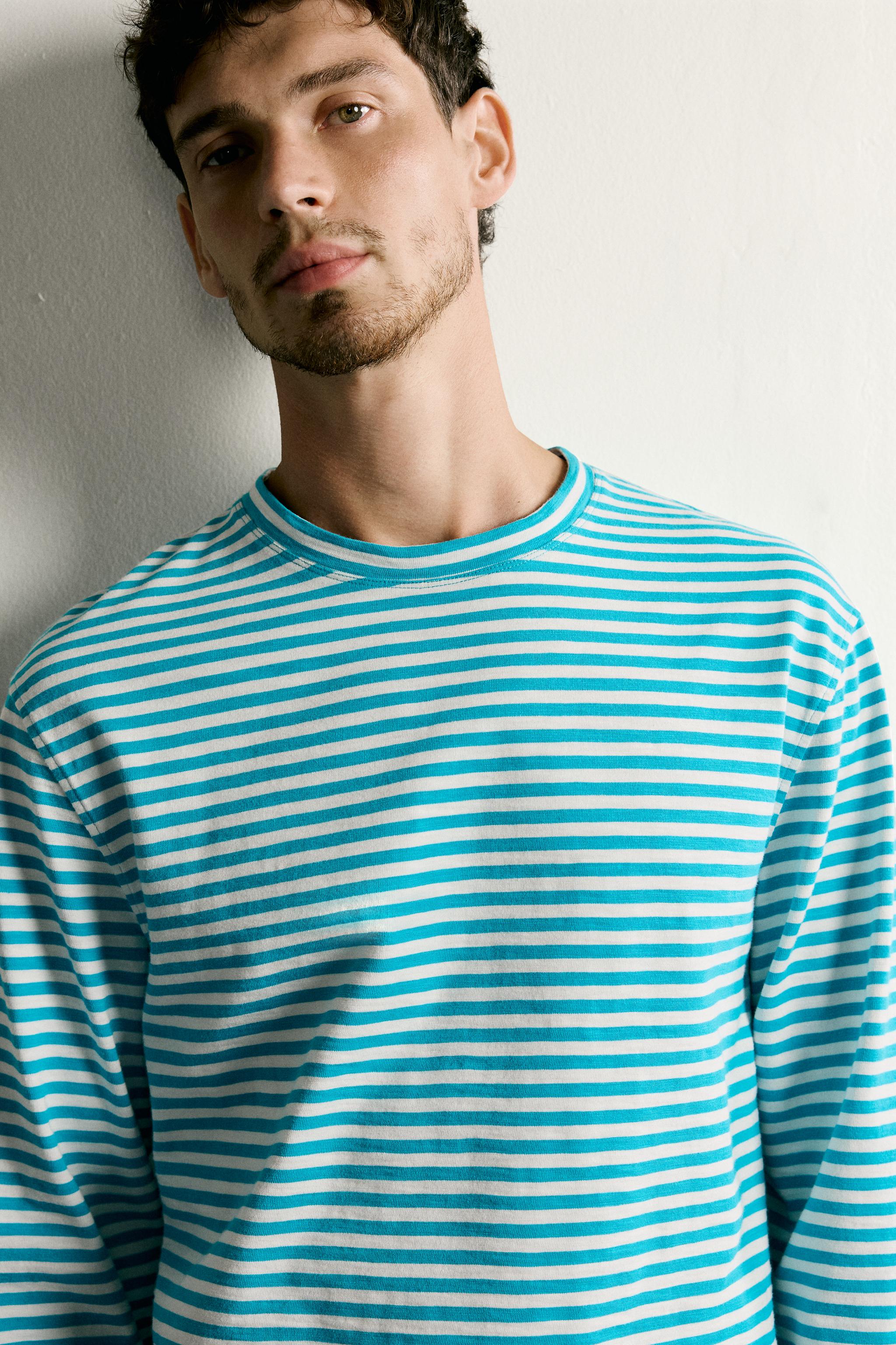 SLUB STRIPED JACQUARD REGULAR FIT T-SHIRT