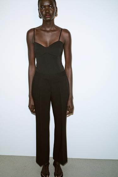 PANTALON DROIT TAILLE HAUTE - Noir de Zara - Image 2