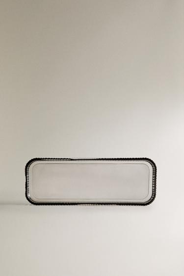 Zara BOROSILICATE GLASS TRAY - Gray - Image 0