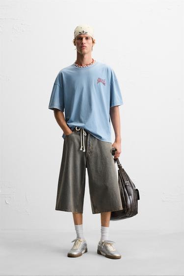 WASHED PRINT T-SHIRT - Light blue by Zara - Image 0