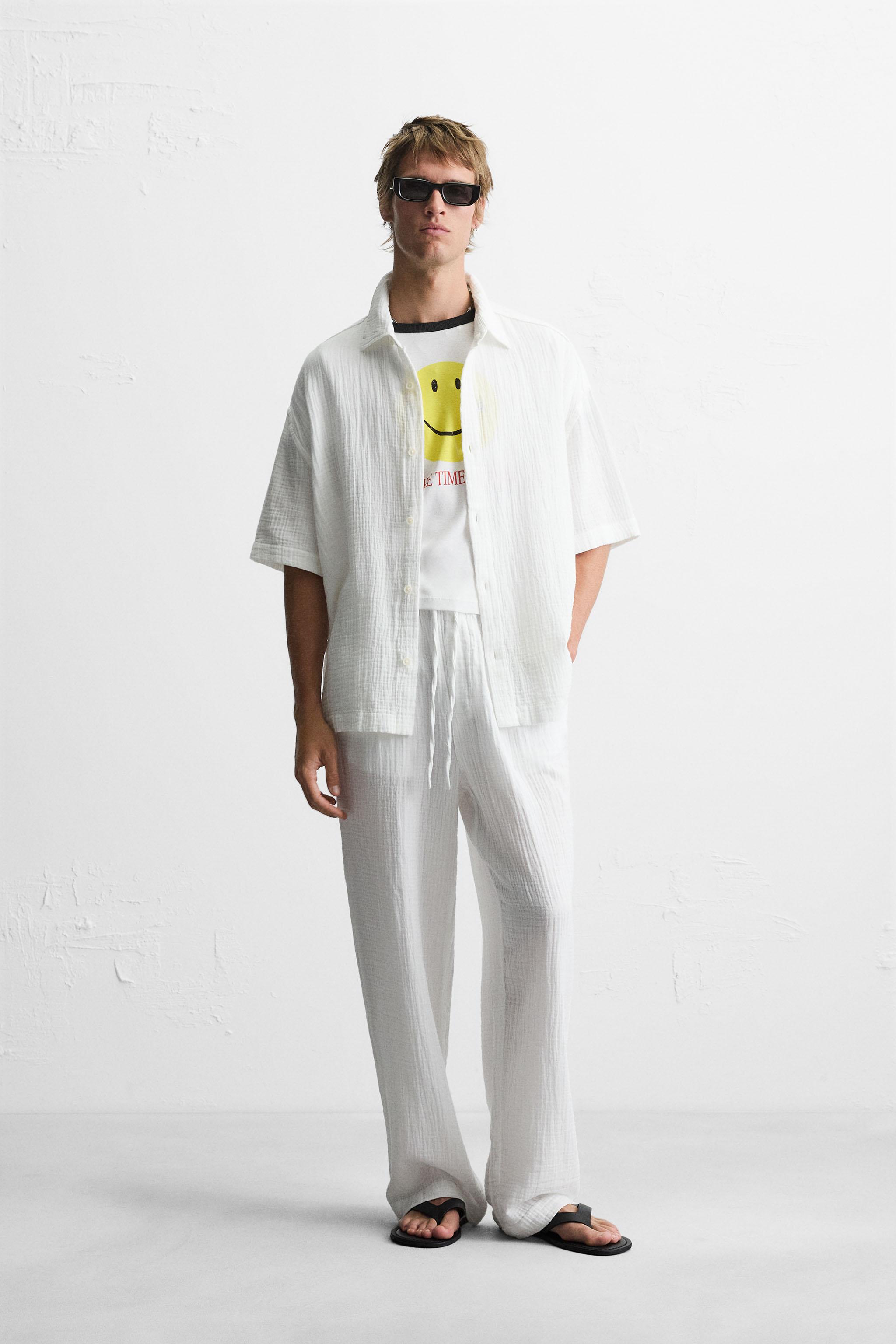 ワールド オンラインストア シワ加工シャツ - 日本 / Japan ZARA | ホワイト トップス