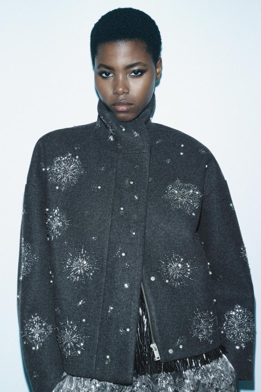 スパンコール刺繍ジャケット ZW COLLECTION - グレー | ZARA Japan / 日本