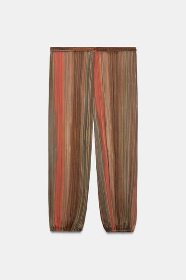 PANTALÓN BOMBACHO RAYAS - Multicolor de Zara - Imagen 0