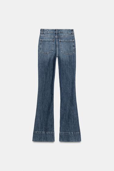 Z1975 MID-WAIST FLARE SEAM JEANS - Blue / Green by Zara