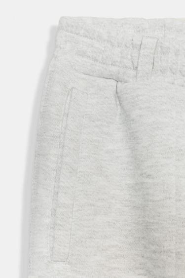 PANTALON DROIT MOLLETON PASSANTS - Gris chiné de Zara - Image 7