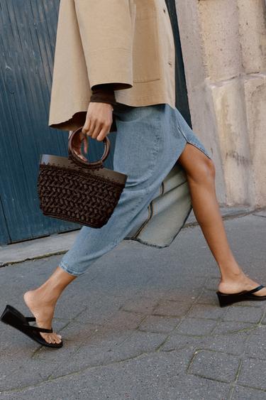 MINI RAFFIA TOTE BAG - Brown by Zara