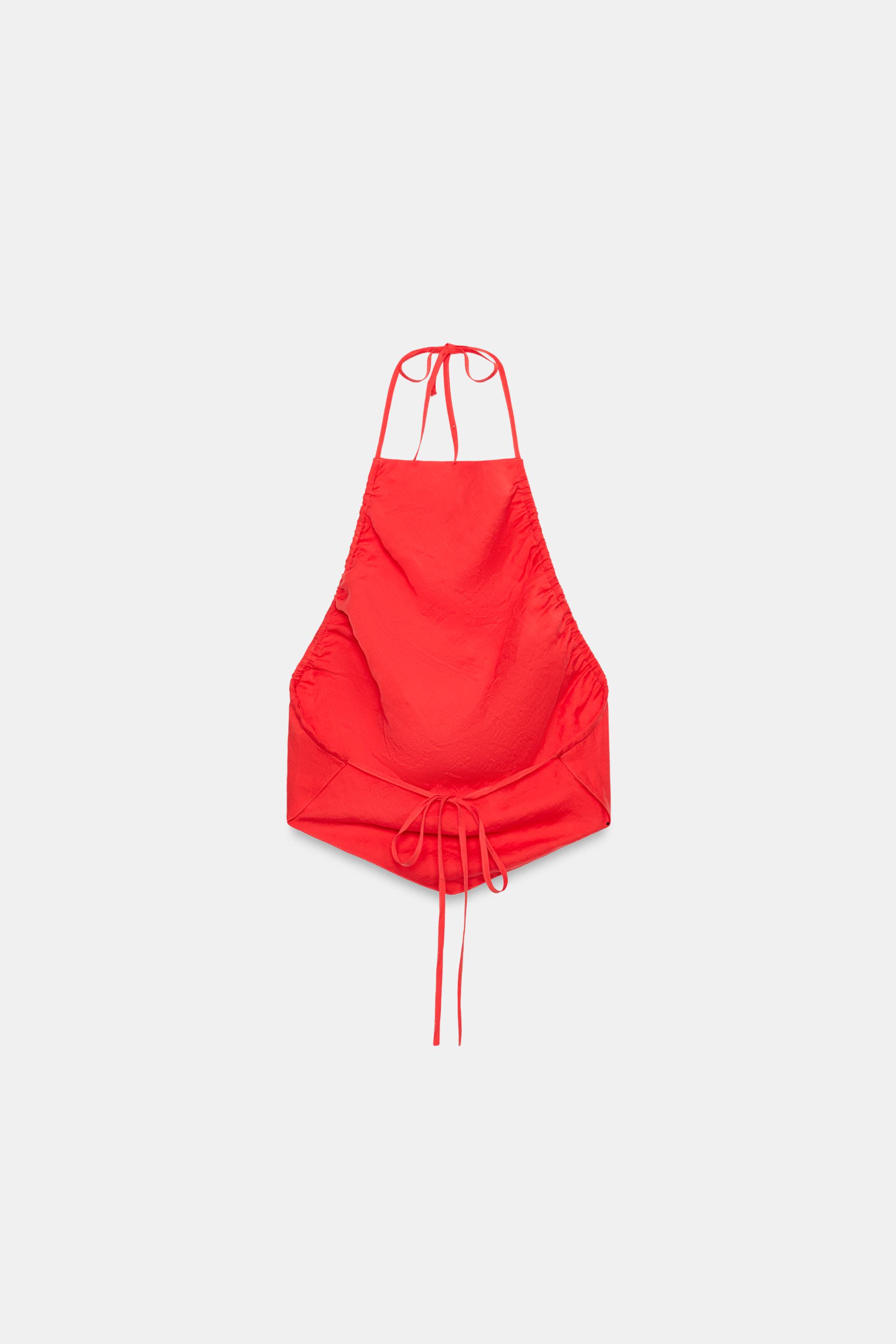 RUCHED HALTER TOP