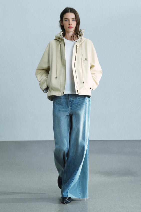 ZW COLLECTION MID-WAIST PATCHWORK WIDE-LEG JEANS - Mid-blue by Zara - Image 0