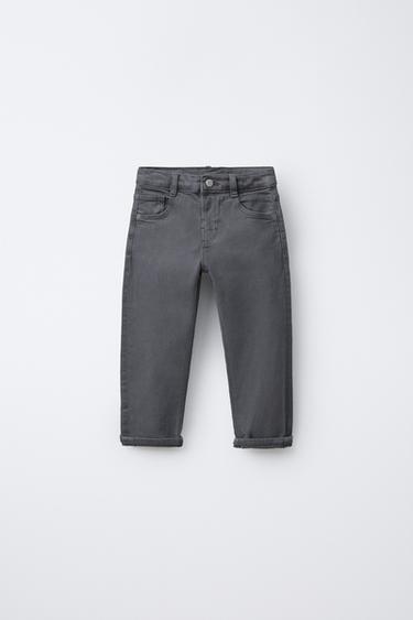 PANTALON DROIT EN SERGÉ - Gris anthracite de Zara