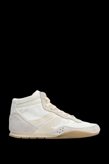 HIGH-TOP TRAINERS - White by Zara