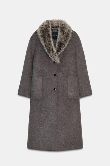 MANTEAU EN MÉLANGE DE LAINE ZW COLLECTION ÉDITION LIMITÉE - Gris taupe de Zara - Image 7
