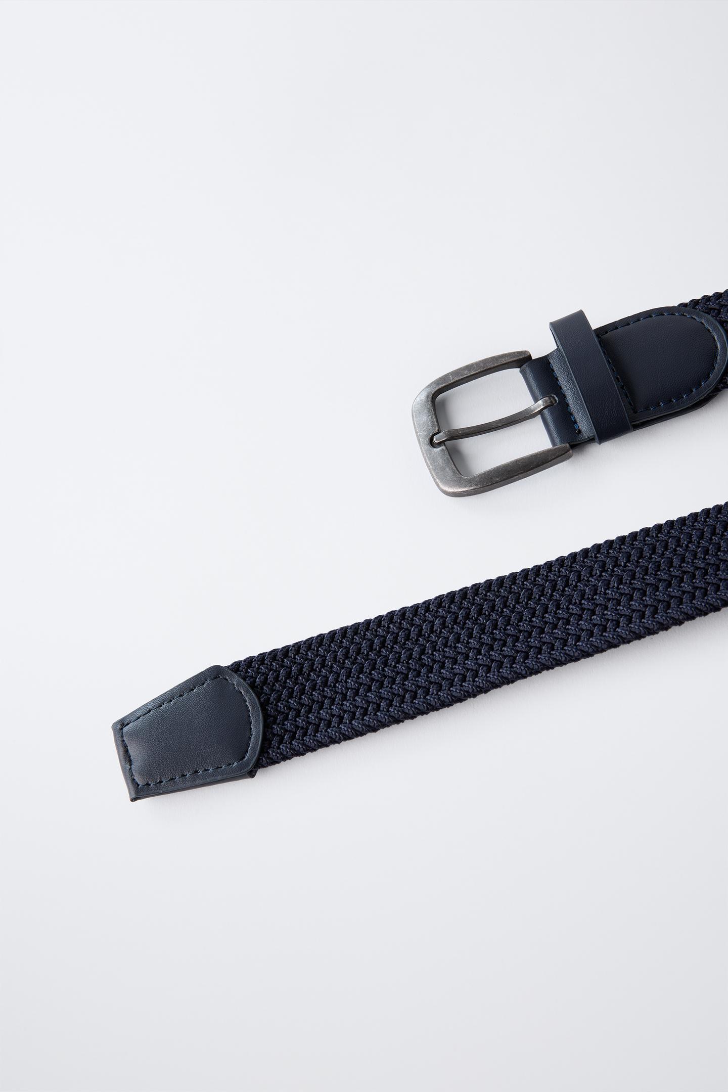 Детский ремень Zara Woven Stretch Belt, цвет: Синий — фото 2