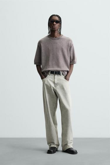 WASHED KNIT T-SHIRT - Lilac by Zara - Image 0