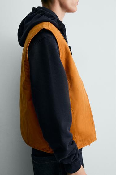 WASHED TOPSTITCHED WAISTCOAT - Orange by Zara - Image 7