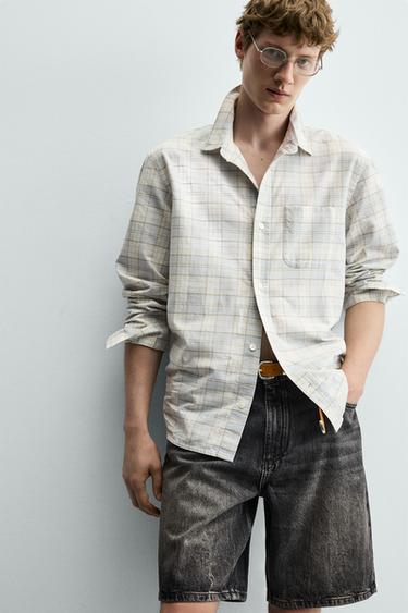 RELAXED FIT DENIM BERMUDA SHORTS - Dark grey by Zara - Image 5