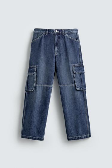 STRAIGHT FIT CARGO JEANS - Mid-blue de Zara - Image 6