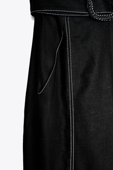 COMBINAISON BUSTIER AVEC LIN - Noir de Zara - Image 8