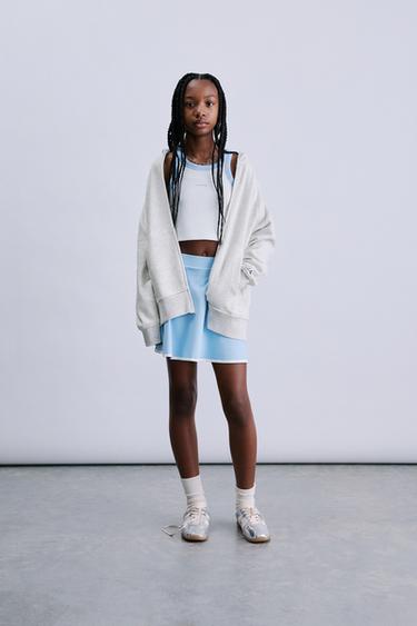 SPORTY RUFFLED BERMUDA SKORT - Sky blue by Zara