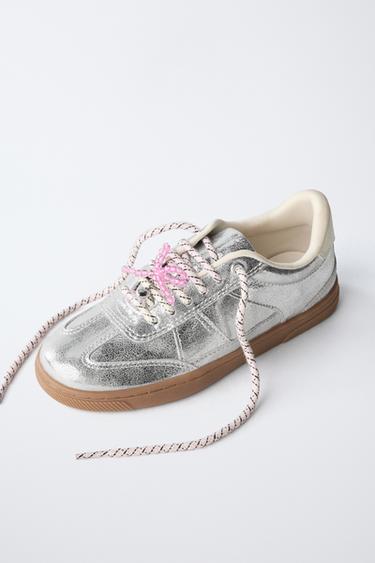 METALLIC CHARM TRAINERS - Silver by Zara - Image 3
