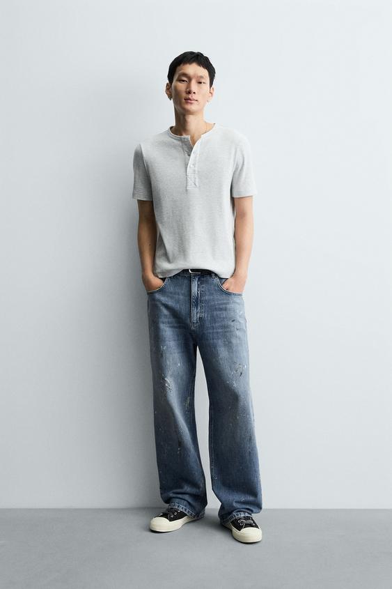 SPLATTERED BAGGY FIT JEANS