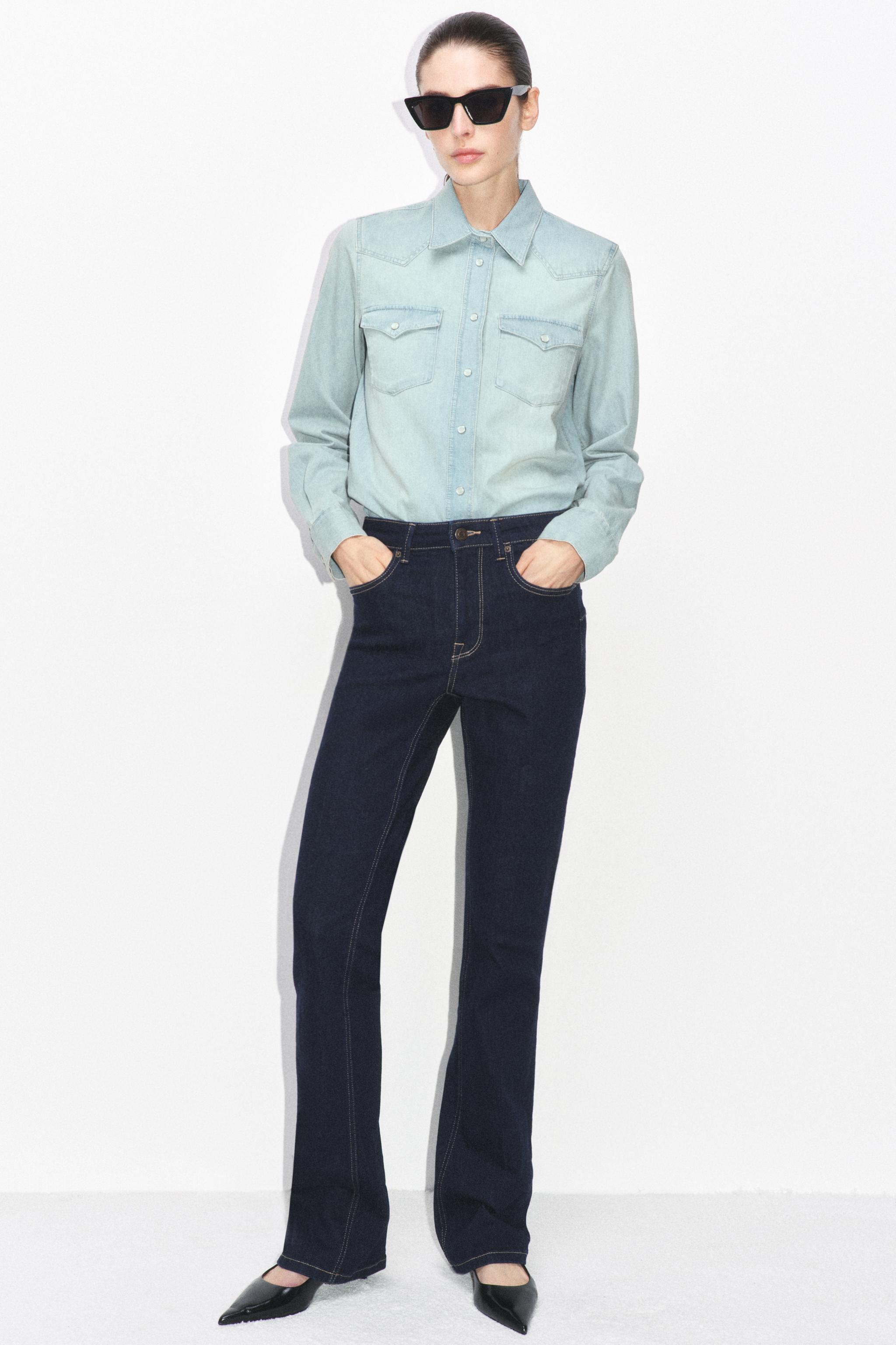 ZW COLLECTION HIGH RISE BOOTCUT JEANS - Blue | ZARA United States