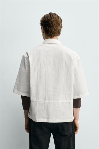 CHEMISE RELAXED FIT EN COTON - Blanc de Zara - Image 2