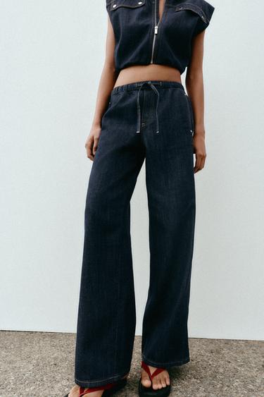 Z1975 MID-WAIST WIDE-LEG JOGGER JEANS - Blue by Zara