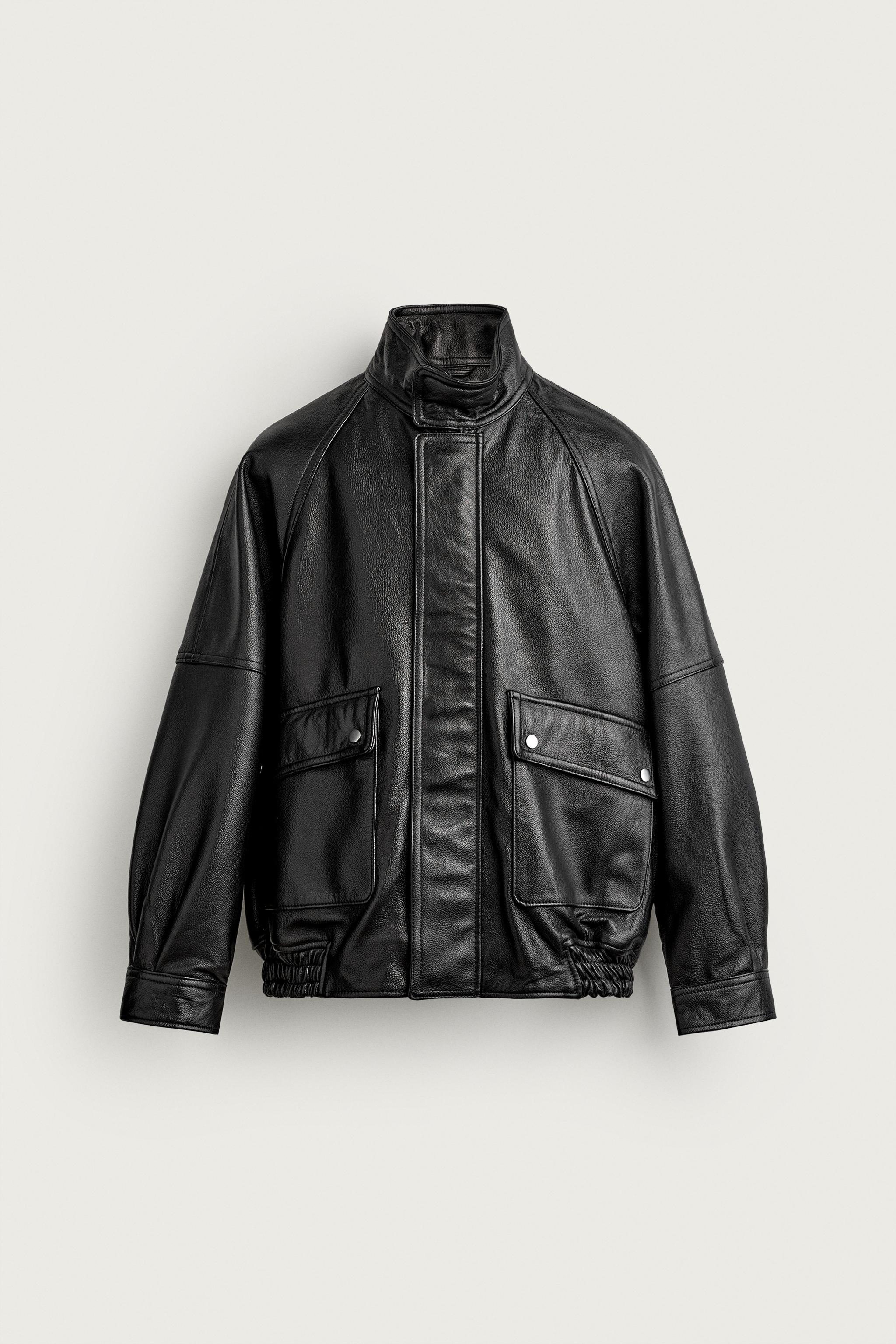RELAXED FIT LEATHER JACKET