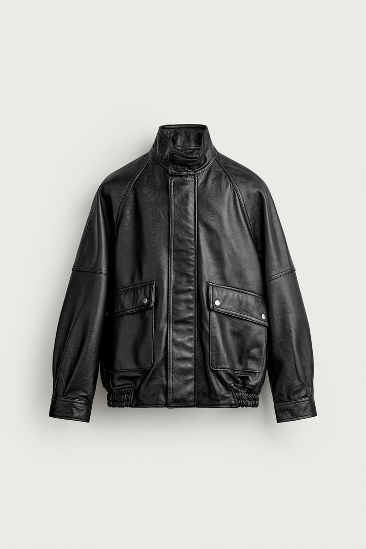 RELAXED FIT LEATHER JACKET