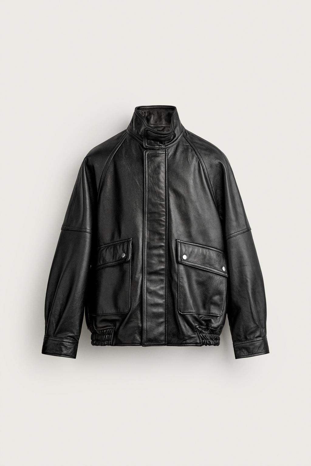 RELAXED FIT LEATHER JACKET