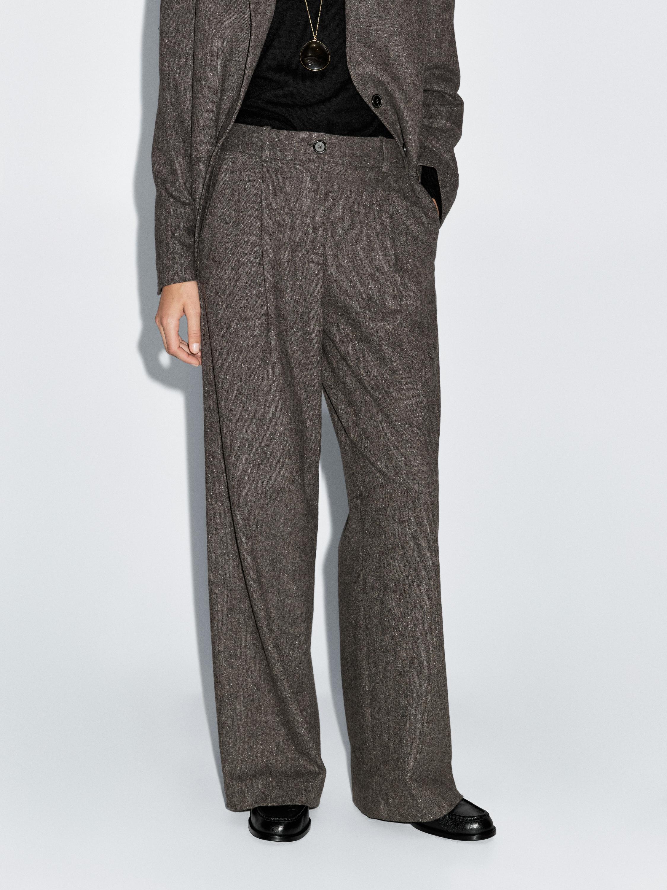 Knickerbocker yarn effect suit trousers