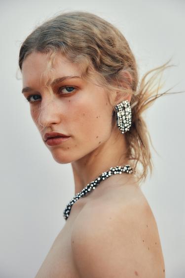 CHOKER NECKLACE WITH SPARKLES - Silver by Zara