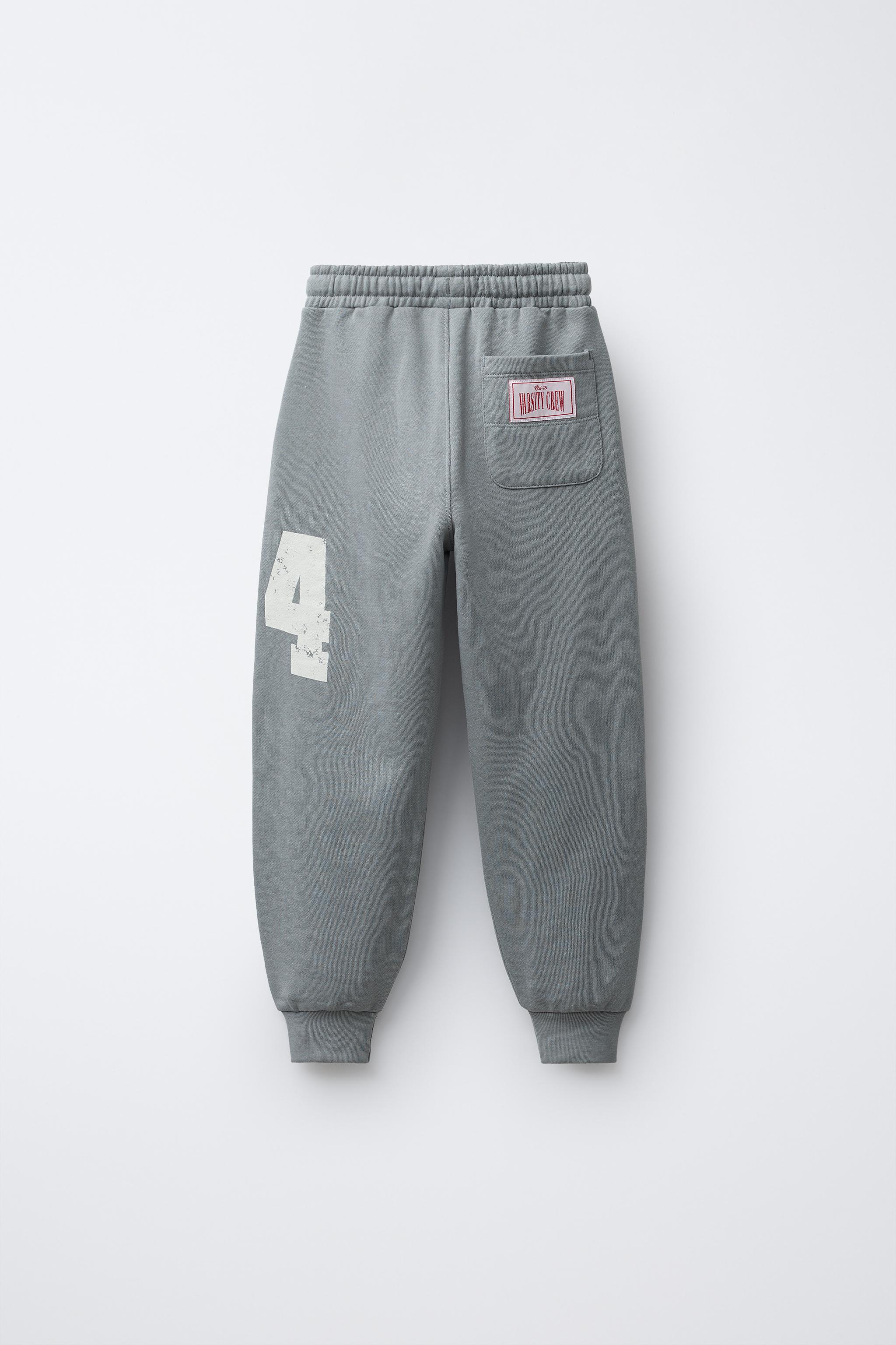 NUMBER JOGGING PANTS - Gray / Tan | ZARA United States
