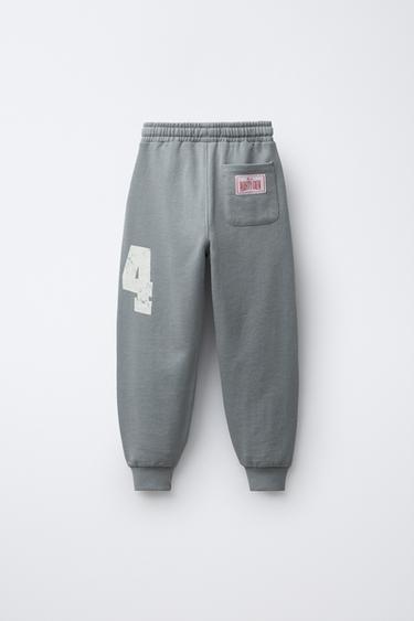 PANTALON DE JOGGING NUMÉRO - Gris / Marron clair de Zara - Image 1