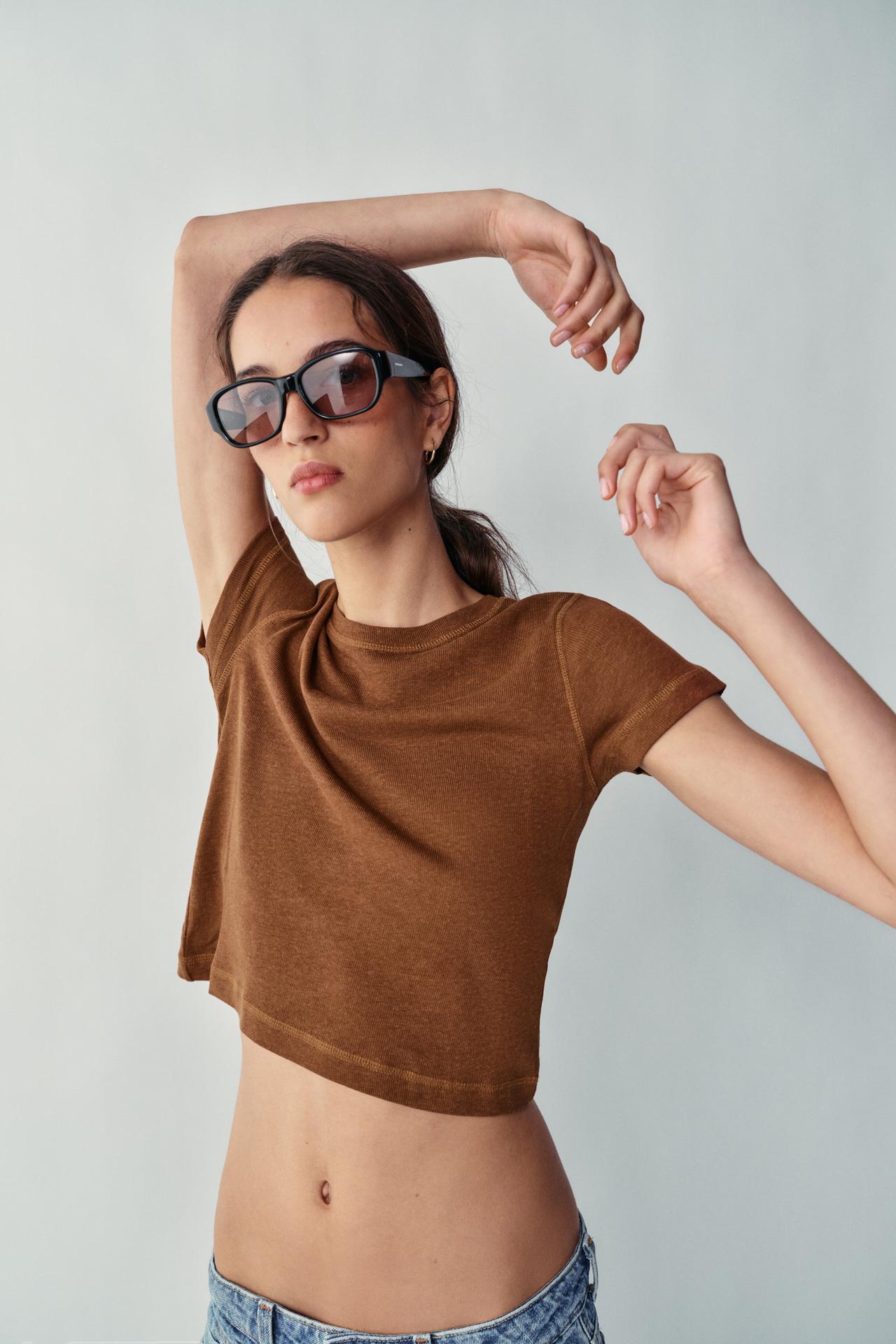 SHORT SLEEVE RUSTIC T-SHIRT — Burnt orange