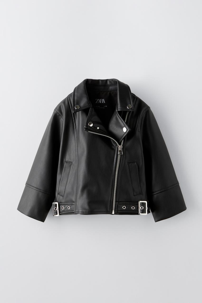 バックル付きフェイクレザージャケット - ブラック | ZARA Japan 