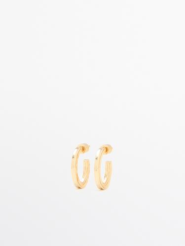 Pendientes aros lisos - Dorado de Zara