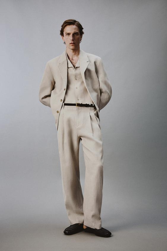 RELAXED FIT COTTON - LINEN SUIT BLAZER from Zara - $179
