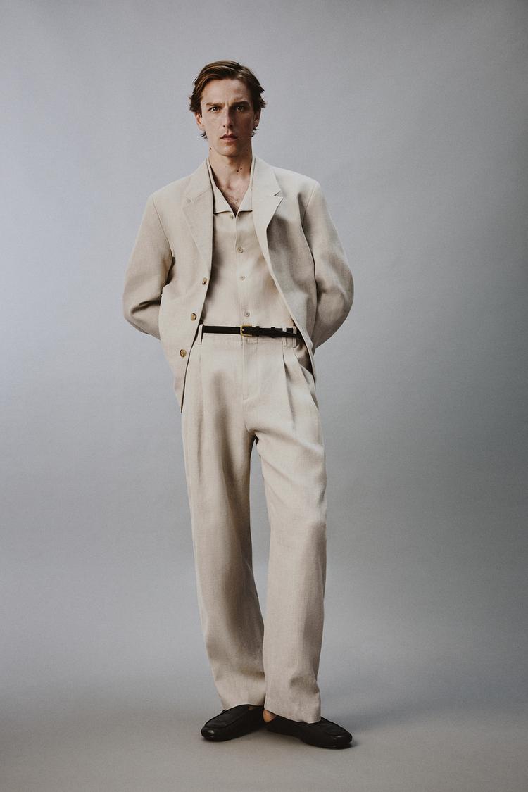 RELAXED FIT PAMUKLU KETEN BLAZER