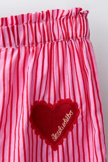 PANTALON À RAYURES BRODÉES SISSEL EDELBO X ZARA KIDS - Fuchsia de Zara - Image 3