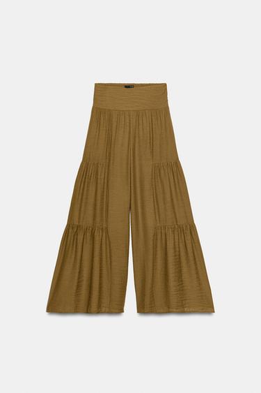 PANTALON VOLUMINEUX - Vert olive de Zara - Image 5