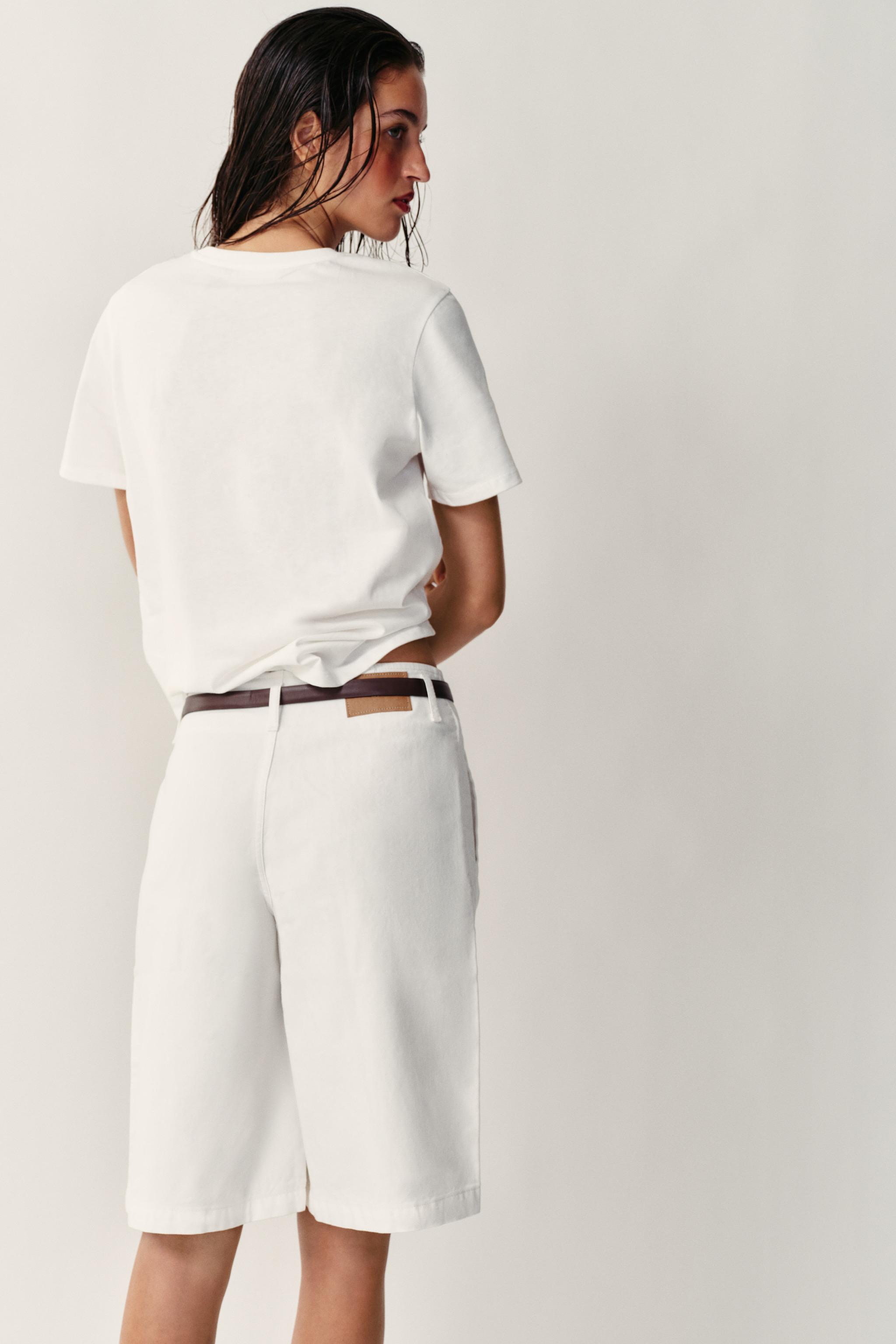 Женские футболки Zara EMBOSSED FLORAL T-SHIRT — фото 5