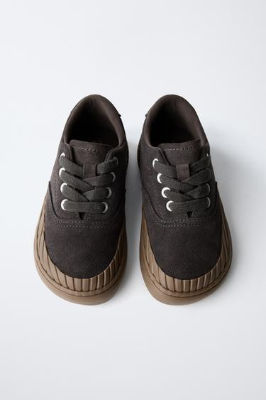 LEATHER PLIMSOLLS - Brown by Zara - Image 3