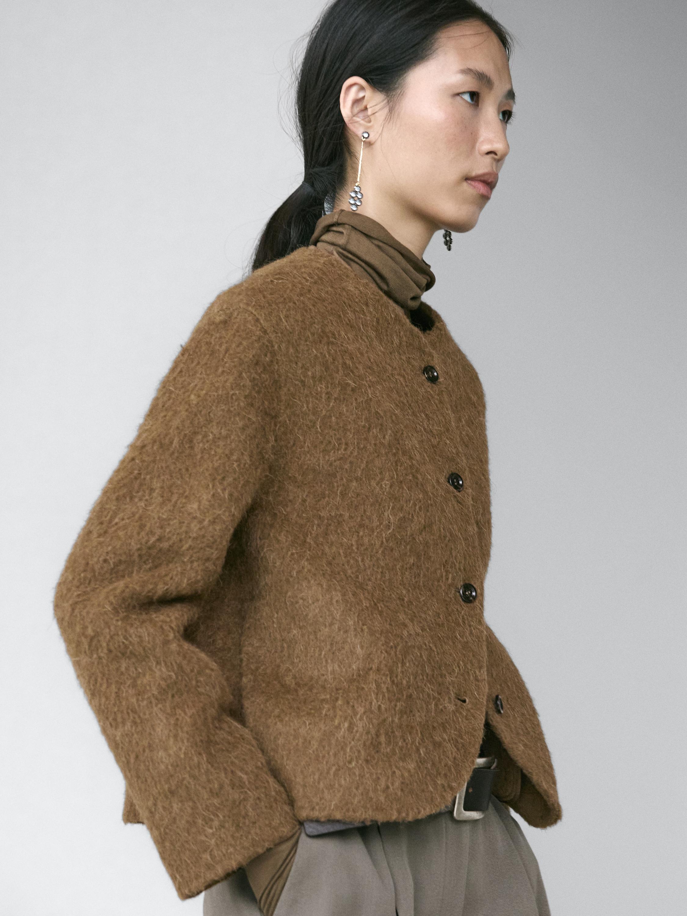 Veste en laine d’alpaga finition brossée