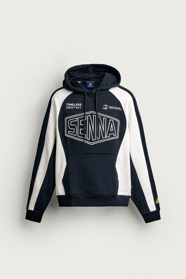 Sudadera capucha bordados ayrton senna senna brands