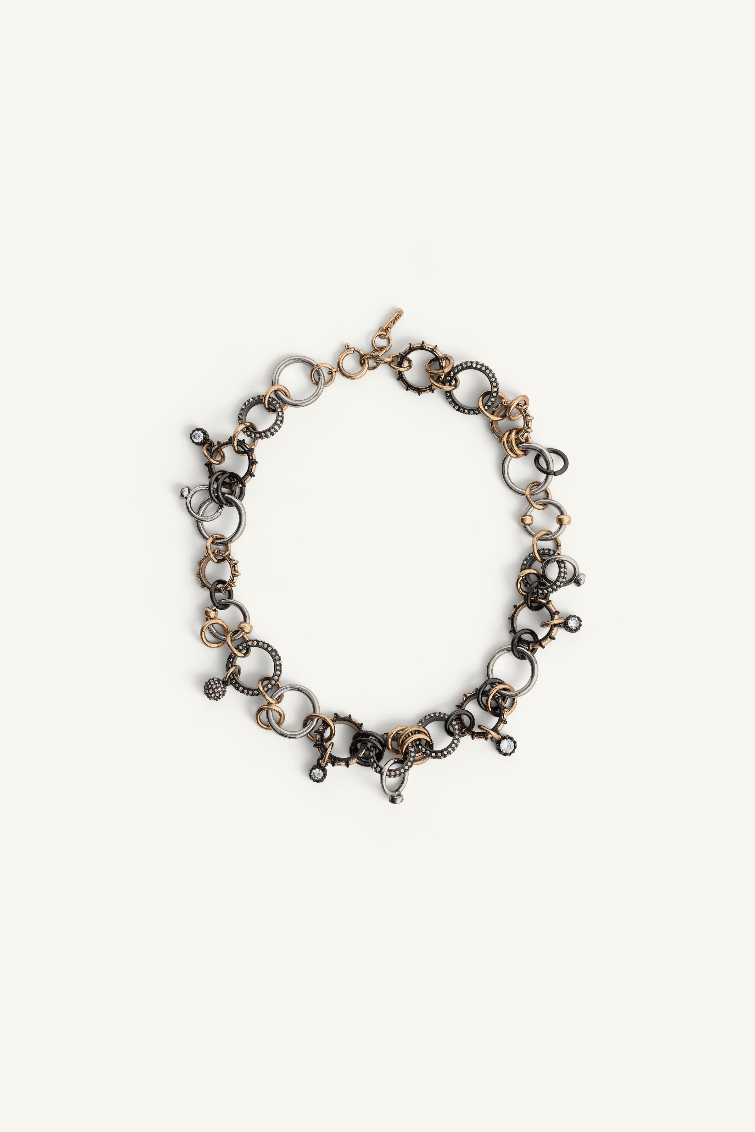 Limited Edition Jewelled Combined Hoop Chain Necklace by Zara