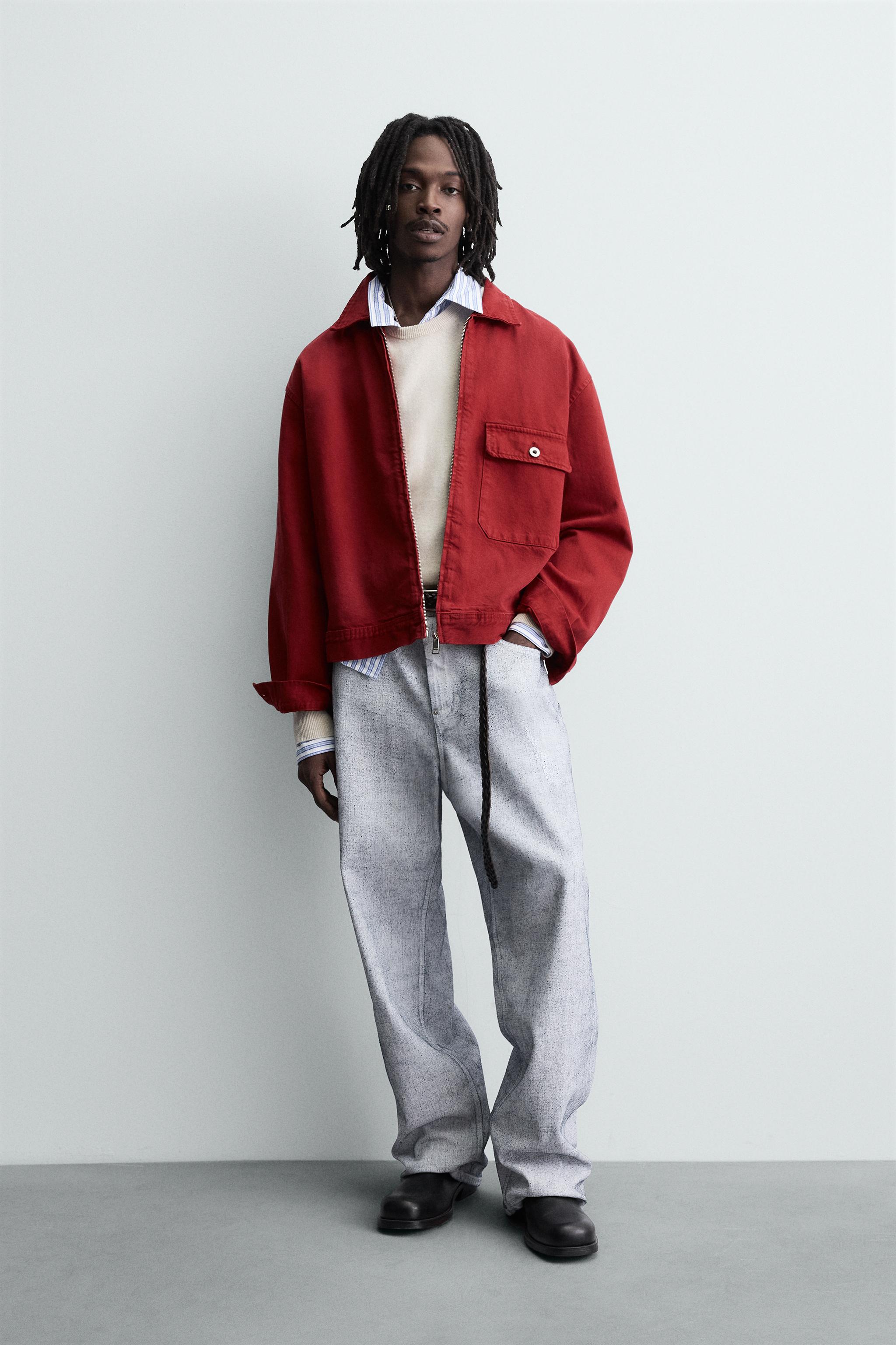 USA ZARA 古着 レッド デニムジャケット 【102】 USA ZARA 古着 レッド デニムジャケット 【102】 - メルカリ
