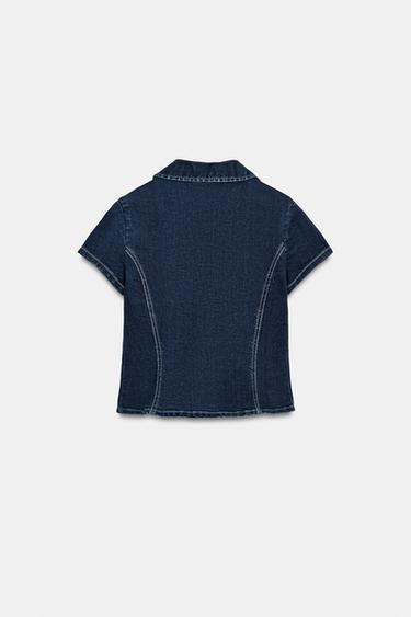 TRF FITTED DENIM SHIRT - Dark indigo by Zara - Image 5