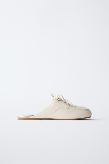 MULE WITH PEARL BEAD DETAIL - Ecru White by Zara - Image 0